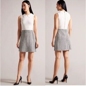 NWOT TED BAKER Diveena Knit Bodice Shift Dress Women’s Size TB 6 US 14